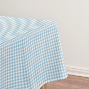 F & L Darker Blue Gingham Tablecloth