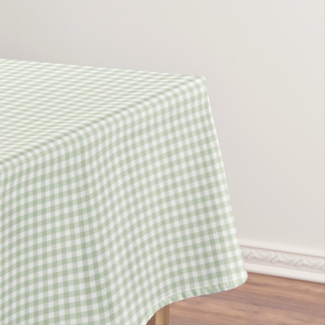 F & L Darker Green Gingham Tablecloth (In Situ)