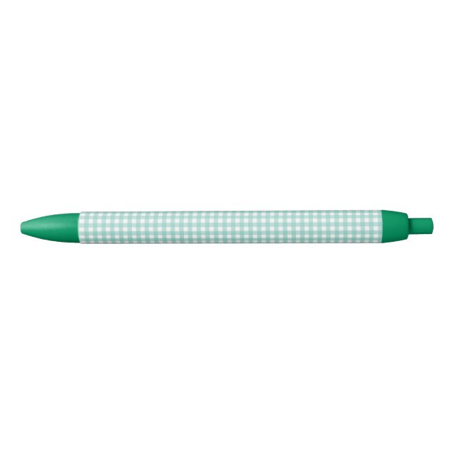 F & L Green Gingham Black Ink Pen (Front)