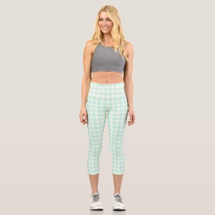 F & L Green Gingham Capri Leggings