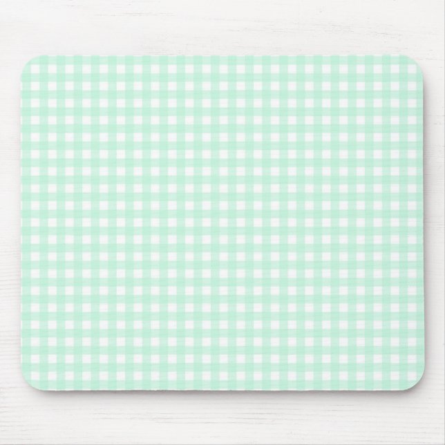 F & L Green Gingham Mouse Mat (Front)
