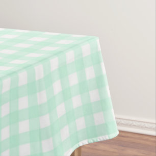 F & L Green Gingham Tablecloth