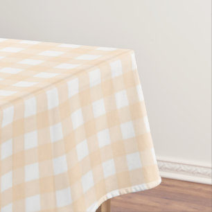 F & L Light Tan Gingham Tablecloth