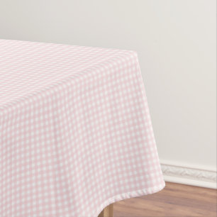 F & L Pastel Pink Gingham Tablecloth