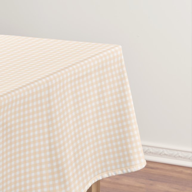 F & L Peach Gingham Tablecloth (In Situ)