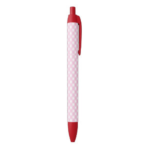 F & L Pink Crisscross Gingham Blue Ink Pen
