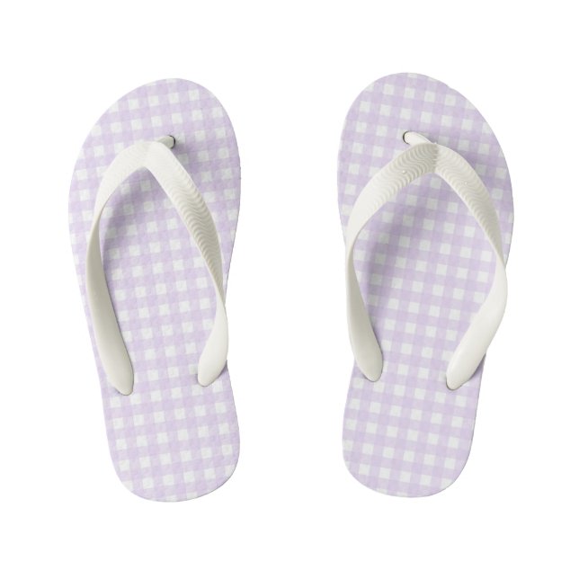 F & L Pink Gingham Kid's Flip Flops (Footbed)