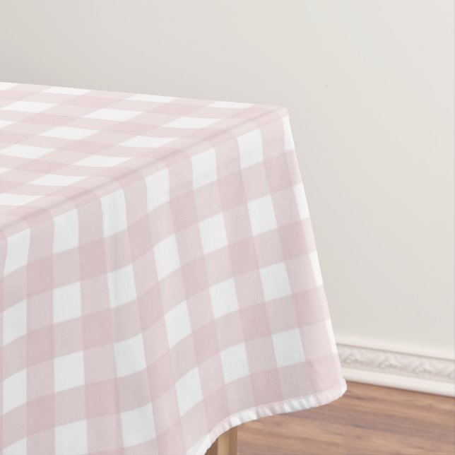 F & L Tan Gingham Tablecloth (In Situ)