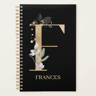 F Monogram Floral Personalised Planner