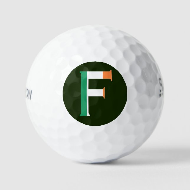 F Monogram overlaid on Irish Flag ssf gbcnt Golf Balls (Front)