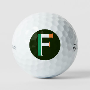F Monogram overlaid on Irish Flag tmtp5 gbcnt Golf Balls