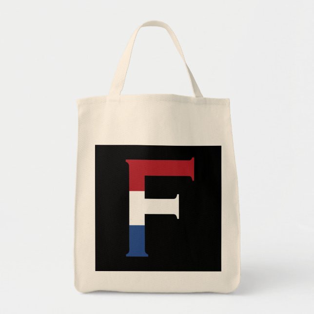 F Monogram overlaid on NLD Flag on bk gtt Tote Bag (Front)