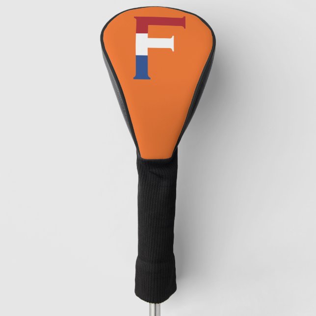 F Monogram overlaid on NLD Flag on or dct Golf Head Cover (Front)
