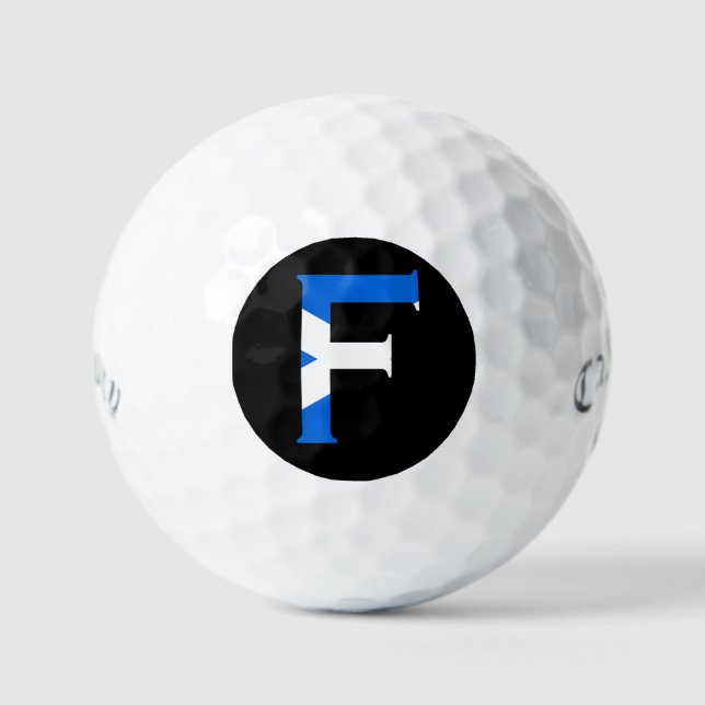 F Monogram overlaid on Scottish Flag css gbcnt Golf Balls (Front)