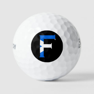 F Monogram overlaid on Scottish Flag ssf gbcnt Golf Balls