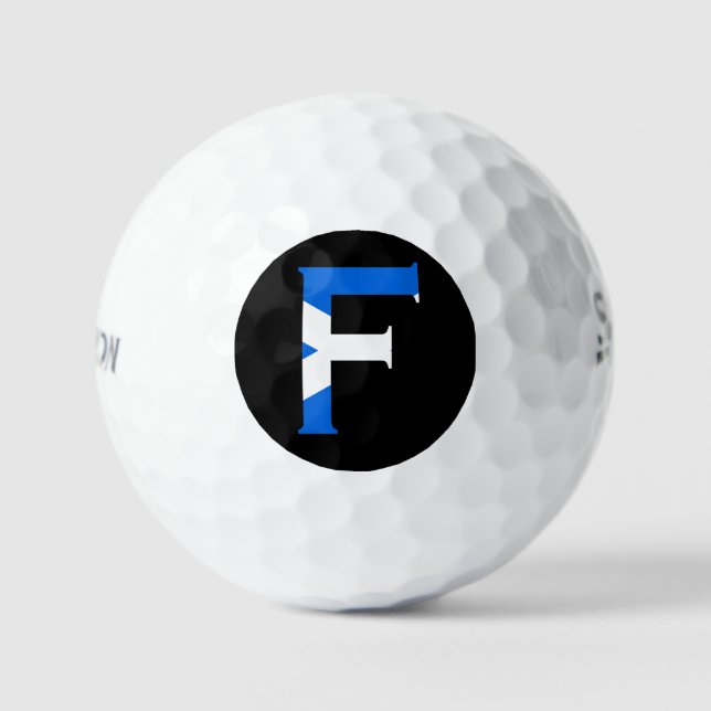 F Monogram overlaid on Scottish Flag ssf gbcnt Golf Balls (Front)