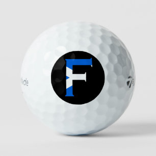 F Monogram overlaid on Scottish Flag tmtp5 gbcnt Golf Balls