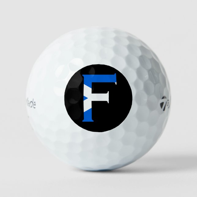 F Monogram overlaid on Scottish Flag tmtp5 gbcnt Golf Balls (Front)