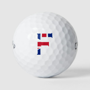 F Monogram overlaid on Union Jack Flag cwb gbcnt Golf Balls