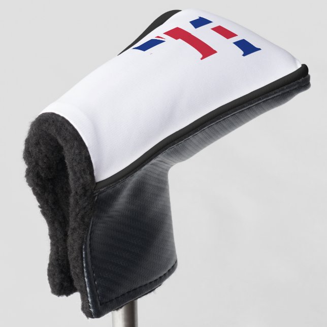 F Monogram overlaid on Union Jack Flag pccnt Golf Head Cover (3/4 Front)