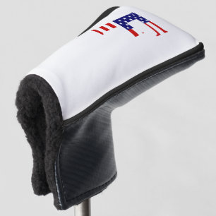 F Monogram overlaid on USA Flag pccnt Golf Head Cover