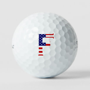 F Monogram overlaid on USA Flag tpv1 gbcnt Golf Balls