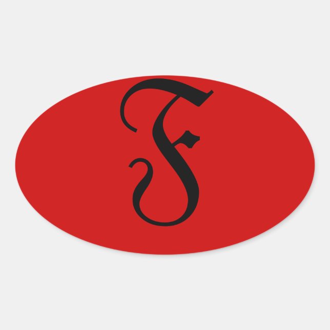 F OVAL STICKER (Front)