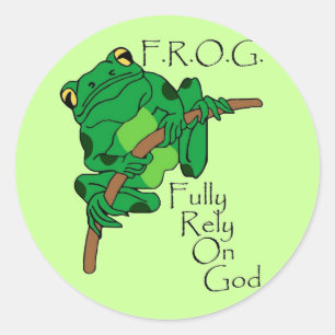 F.R.O.G. Fully Rely On God #1 Classic Round Sticker