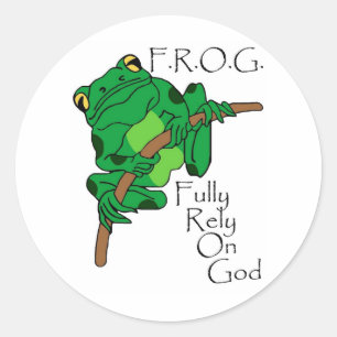 F.R.O.G. Fully Rely On God #1 Classic Round Sticker