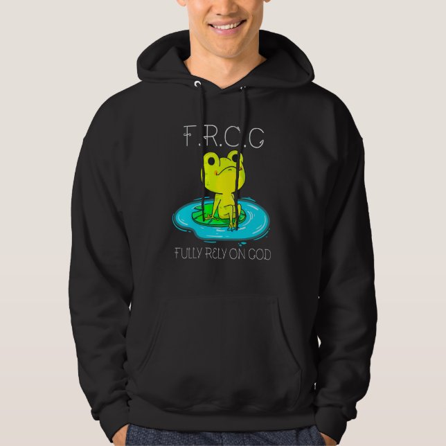 F.R.O.G Fully Rely On God Christian Amphibian Hoodie (Front)