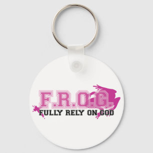 F.R.O.G. - Fully rely on God (pink) Key Ring