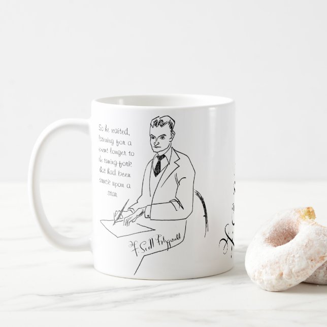 F. Scott Fitzgerald Coffee Mug (With Donut)