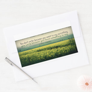 F. Scott Fitzgerald Inspirational Quote "Write" Rectangular Sticker