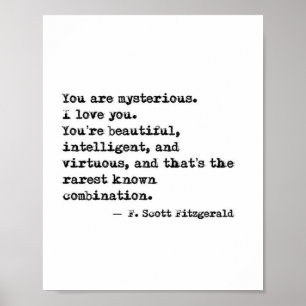 F Scott Fitzgerald Quote Poster