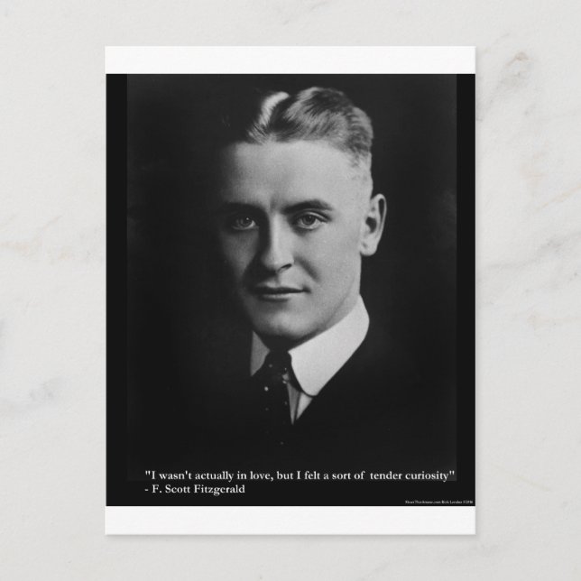 F Scott Fitzgerald Tender Curiosity Gifts & Tees Postcard (Front)