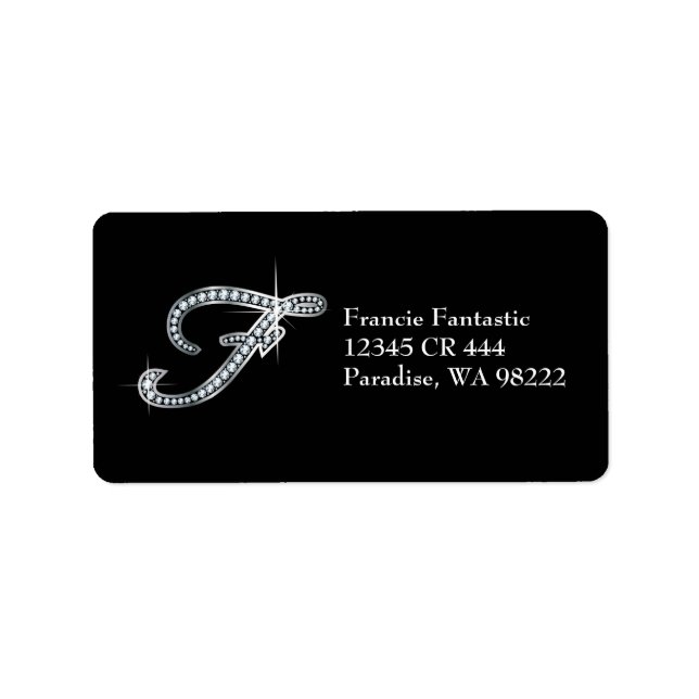 F Script "Diamond Bling" Label (Front)