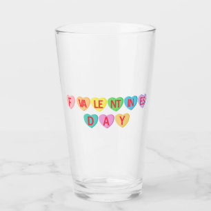 F VALENTINE'S DAY - Candy Hearts Banner Glass