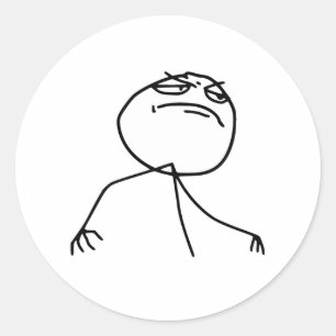 F Yea Rage Face Meme Classic Round Sticker