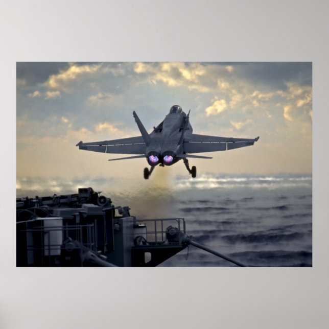 FA-18 take off from USS Stennis Poster (Front)