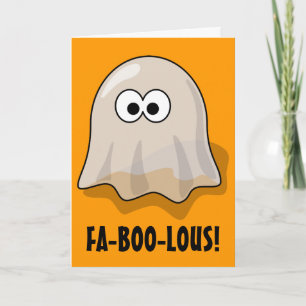 FA-BOO-Lous Cute Cartoon Halloween Ghost Card