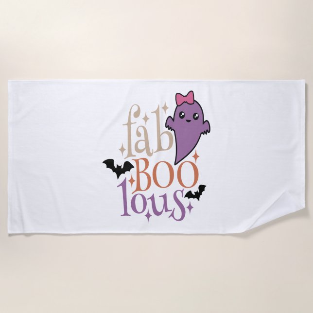 Fa BOO Lous Fa BOO Lous Halloween Ghost Beach Towel (Front)