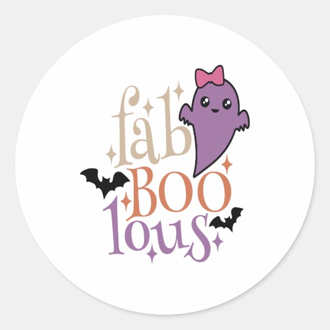 Fa BOO Lous Fa BOO Lous Halloween Ghost Classic Round Sticker (Front)