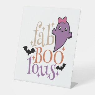 Fa BOO Lous Fa BOO Lous Halloween Ghost Pedestal Sign