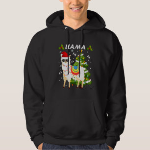 Fa Fa Fa Llama Santa Hat Christmas Alpaca Lovers X Hoodie