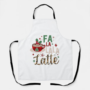 Fa Fa La La Latte Funny Christmas Santa Xmas Apron