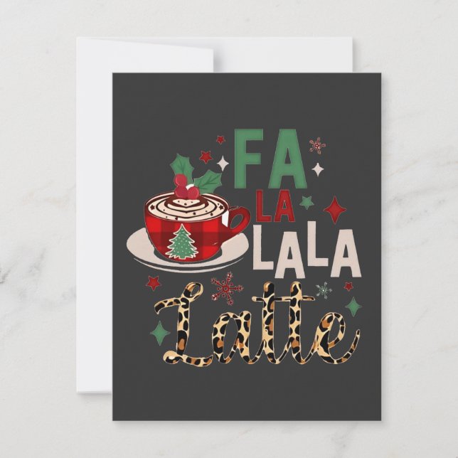 Fa Fa La La Latte Funny Christmas Santa Xmas  Card (Front)