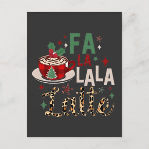 Fa Fa La La Latte Funny Christmas Santa Xmas Holiday Postcard