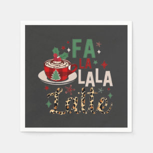 Fa Fa La La Latte Funny Christmas Santa Xmas Napkin
