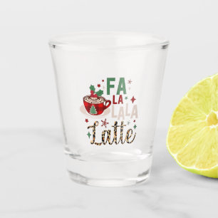 Fa Fa La La Latte Funny Christmas Santa Xmas Shot Glass