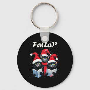 Fa La 8 Cats Singing Christmas Carols Cat Lover Key Ring